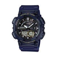 Casio Mens Heavy Duty Quartz Resin Watch, Color: Blue (Model: AEQ110W-2AV)