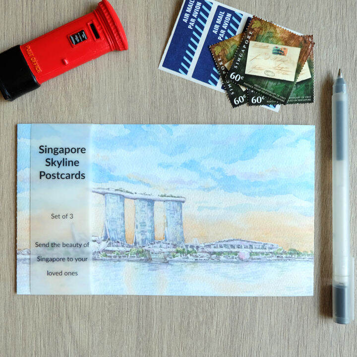 Singapore Skyline Postcards (set of 3), Singapore Panoramic View