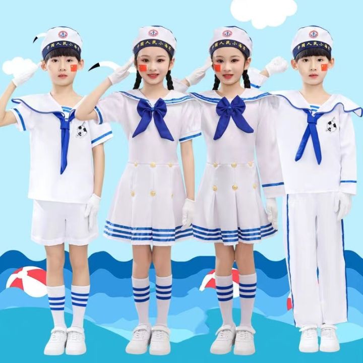 Liveme White Sailor Costume for Kids Boys Girls Seaman Uniform Costume ...