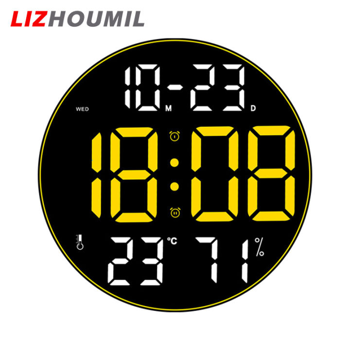 lizhoumil-จอแสดงอุณหภูมิวันที่สัปดาห์นาฬิกาปลุกดิจิตอล-นาฬิกาอิเล็กทรอนิกส์ติดผนังสำหรับบ้านบ้านไร่สำนักงาน