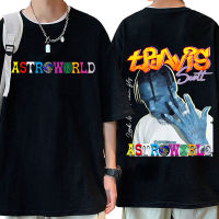 Travis Scotts Astroworld Print T Shirt Cotton Tshirt Cactus Jack Hop Tees Black T Gildan Spot 100% Cotton