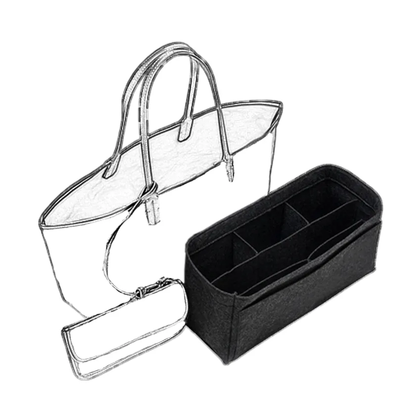 For Goyard GM PM Mini Goyard handmade 3MM Felt Insert Bags Organizer Makeup  Handbag Organize Portable Cosmetic base shape - AliExpress