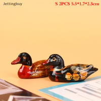 Jettingbuy】แฟลชเซล2ชิ้นที่วางตะเกียบเป็ดจีนแมนดารินเรซิ่นแบบวินเทจคู่สำหรับการตกแต่งบ้าน