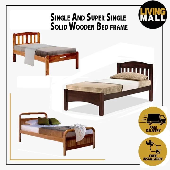 Living Mall Solid Wooden Bed Frame Flat, Flat Bottom Bed Frame Full Size