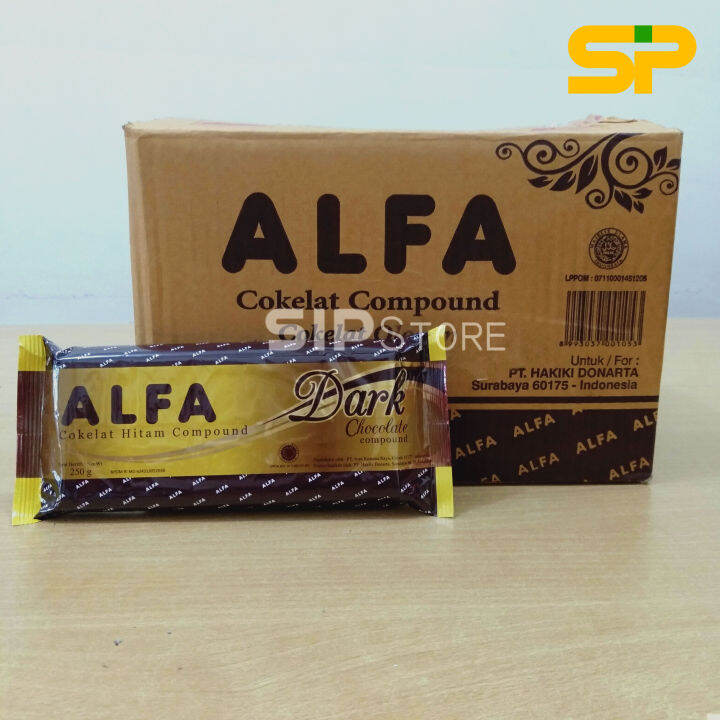 Alfa Dark Chocolate Compound Coklat Cokelat Hitam Blok Batangan 250gr