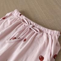 [Ready stock]Seluar Tidur Wanita Knitted 100 Cotton Pyjama trousers Sleep Long Pants Cherry Printed