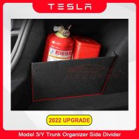 ♣▲ஐ For Tesla Model 3 Y Rear Trunk Organizer Side Storage Divider Back Suitcase Separator 2023 2022 2021 Car Upgrade Accessories