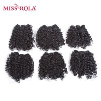 Miss Rola Synthetic Hair Weave for Women 100 Kanekalon Firber 1B Color 6pcs/lot Machine Double Weft Bundles 100g