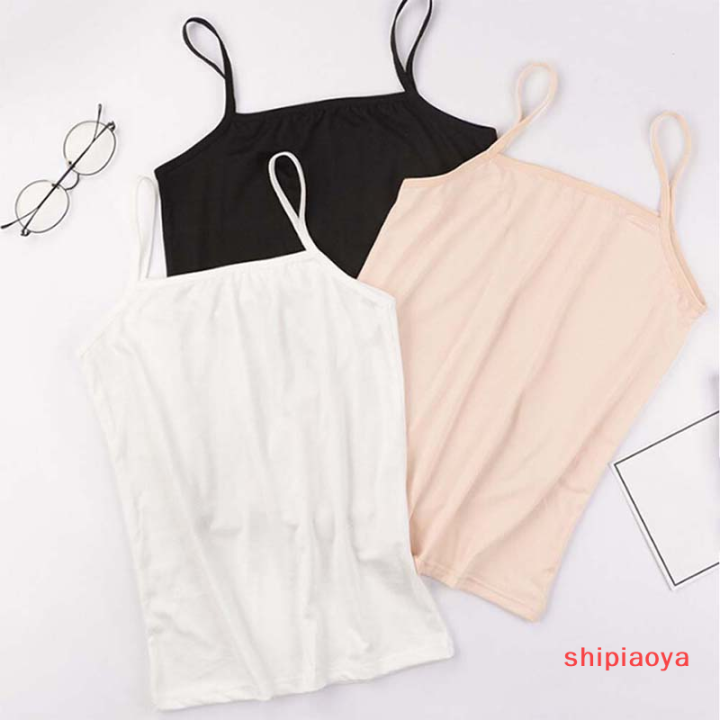 shipiaoya-znpnxn-สีทึบผู้หญิงคอกลมสายเดี่ยวแขนกุดเสื้อกล้ามสายเดี่ยว