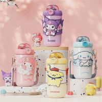 ขวดน้ํา กันลื่น ขนาดใหญ่ จุน้ําได้เยอะ ลายการ์ตูนอนิเมะ Cinnamoroll My Melody Kuromi Sanrio 380 มล. 460 มล. สําหรับเด็ก