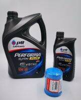 PTT Performa Synthc Plus EVOTEC 10w-40 เบนซิน 5 ลิตร(4+1 ลิตร)+กรองน้ำมันเครื่อง/กรองเครื่อง Honda แท้ ใช้ได้ทุกรุ่น (City, Jazz, Civic, Accord, CRV, BRV, HRV, Brio, Amazz)