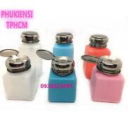 Lọ đựng dung dịch 100ml 200ml bơm nhấn - Xanh - hồng - Trắng