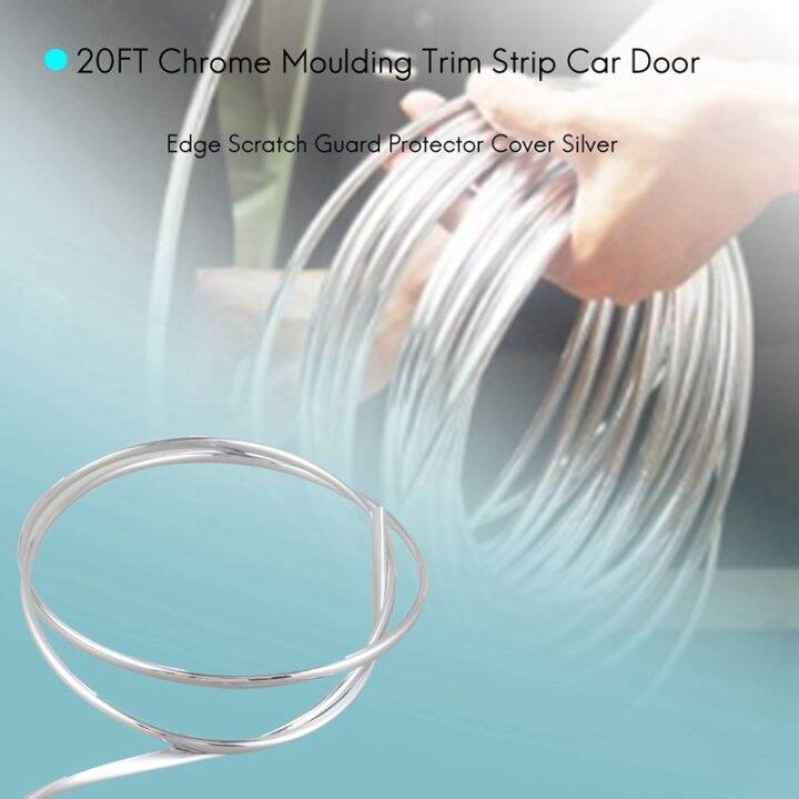 20ft-chrome-moulding-trim-strip-car-door-edge-scratch-guard-protector-cover-silver