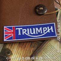 Triumph โลโก้ ไบค์เกอร์ ตัวรีดติดเสื้อ อาร์มรีด อาร์มปัก ตกแต่งเสื้อผ้า หมวก กระเป๋า แจ๊คเก็ตยีนส์ Racing Embroidered Iron on Patch