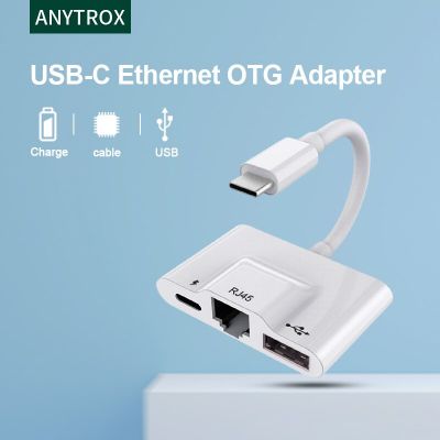 USB ประเภท C เพื่อ RJ45สายแลนอุปกรณ์แปลงสัญญาน/สายเคเบิลต่อโทรศัพท์ Ipad USB อะแดปเตอร์ OTG C/ตัวเชื่อมต่อรองรับ PD 60W