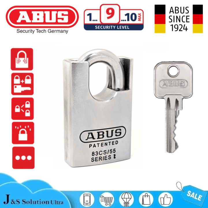 ABUS 83CS 55 55mm Rock Hardend Steel Closed Shackle Padlock 37