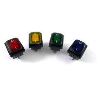 จัดส่งฟรี30X22 Heavy Duty กันน้ำ Rocker Switch LED สีแดง220V ไฟส่องสว่าง16A 250VAC KCD4-201 DPST สวิทช์4pin 6pin