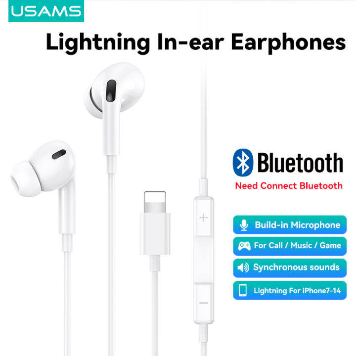 USAMS Lightning Inear Earphones For iPhone Bluetooth Headset Lossless
