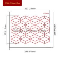 เรขาคณิต R Hombus แบบเค้กลายฉลุพลาสติกลูกไม้เค้ก Boder S Tencils แม่แบบ Diy วาดแม่พิมพ์เครื่องมือตกแต่ง Bakeware
