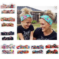 2ชิ้นเซ็ต Mom &amp; Baby Headbands แม่ทารกแรกเกิด Turban Headwear Bows Hairband ดอกไม้แม่ลูกอุปกรณ์เสริมผมหญิง Hairband