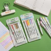 hot！【DT】 JIANWU 5 Pcs/set Double-ended Protection Highlighter Set Writing Multicolor Student Supplies