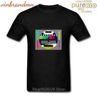 Summer Casual Short Sleeve Tops Tee Vintage Glitched Tv Test Card Cotton T-Shirt For Men Xs-3Xl Flag Design Tee Shirt Streetwear