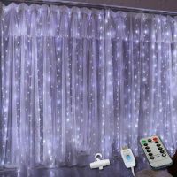 Curtain Lamp With Hook Christmas Decorations for Home Control Curtain Garland Merry LED Festoon Fairy Lights 2022 New Year Decor