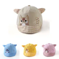 Junyeh หมวกเบสบอลลายการ์ตูนแมวสำหรับเด็ก,หมวกแก๊ปผ้าคอตตอนเนื้อนิ่มหมวก Grils สำหรับเด็กผู้ชายน่ารักสำหรับเด็ก6-36เดือน
