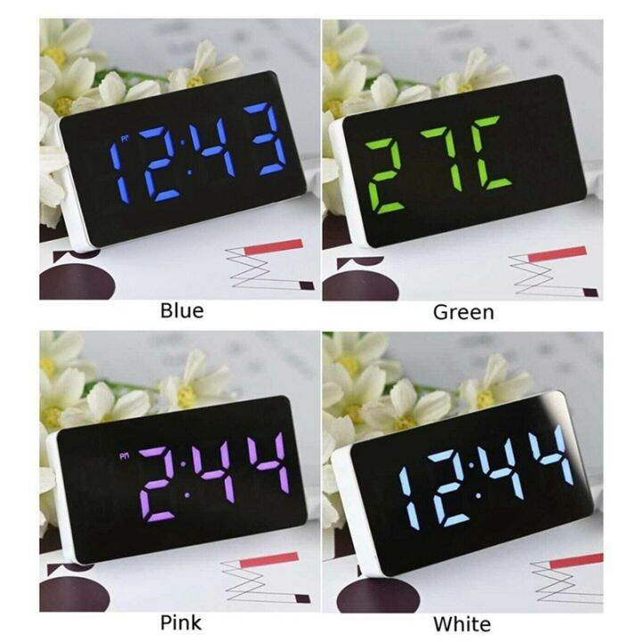 New Small DigitalBedside LEDAlarmClocks Time Calenda Temperature
