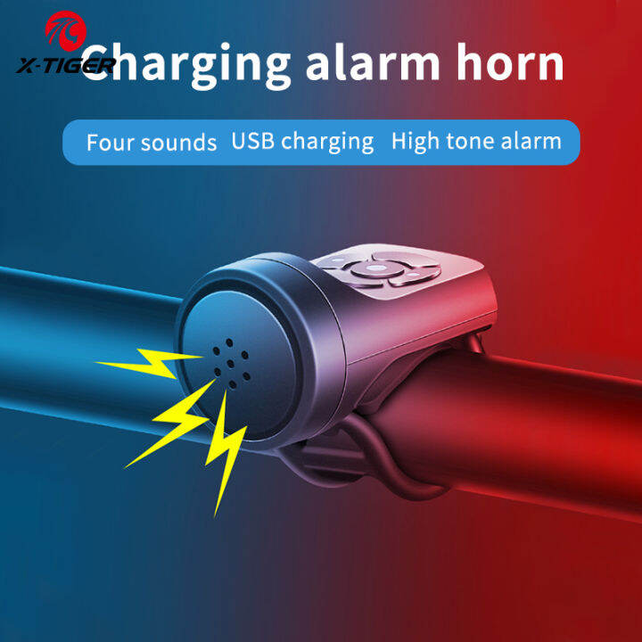 XTIGER Bicycle Bell Super Loud Bell Multifunctional Alarm Charging Horn Cycling Bike Horn