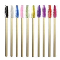 ✱♠ Manufacturers wholesale disposable eyelash brush comb solid bamboo pole bamboo handle eyelash eyelash brush solid screw eyebrow brush