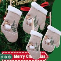 Christmas Stockings Fabric Santa Claus Sock Gift Kids Candy Bag Snowman Deer Pocket Hanging Xmas Tree Ornament New Year #50g Socks Tights