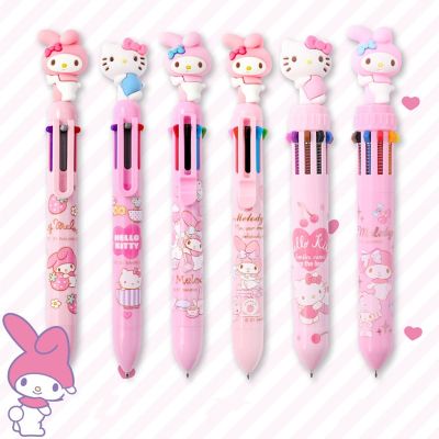 [ขายดี2023] การ์ตูนอนิเมะ10ปากกาลูกลื่นสี My Melody Hello Kittys การ์ตูน Kawaii Sanriod เครื่องเขียนน่ารักนักเรียนการเขียนปากกาหมึกเจล