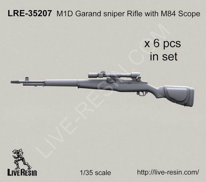 Live Resin LRE35207 1/35 M1D Garand Sniper Rifle With M84 Scope