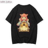 Anya Bond Kawaii Cartoon Tshirt Spy X Family Tshirt Japan Anime Loose Mens Teeshirt Crew Neck 100