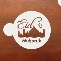 【✱2023 HOT✱】 weishi1 3ชิ้น/ชุด Eid Mubarak เราะมะฎอนกาแฟดอกไม้สเปรย์ลายฉลุบิสกิตมัสยิด