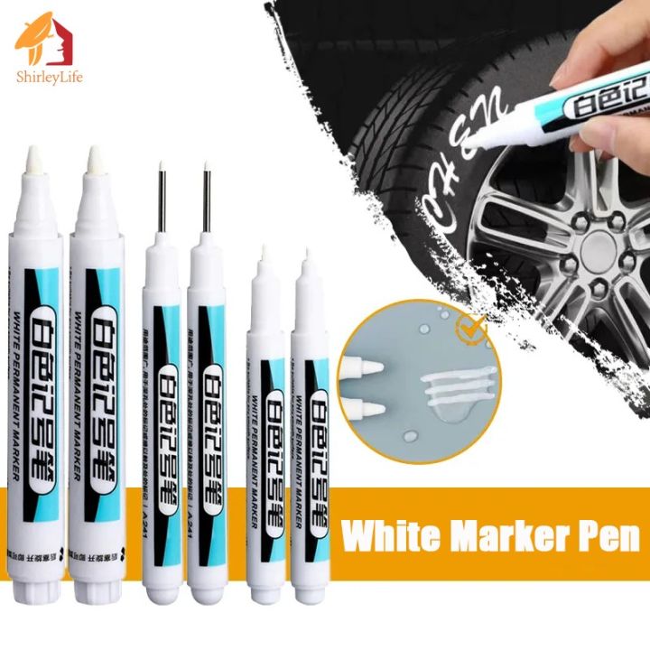 3Pcs Oily White Marker Pen Graffiti Pens Waterproof Permanent Gel