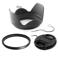 52mm 58mm Flower Lens Hood +UV Filter +Lens Cap for canon 500d 600d 700d 60d 70d 5d3 nikon d5200 d5300 d3100 49/55/62/67/72/77mm