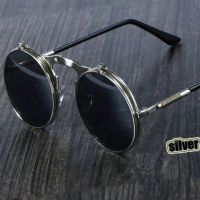 Steampunk Sunglasses Round Metal Women Style Retro Flip Circular Double Metal Sun Glasses Men CIRCLE SUN GLASSES