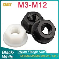 10/ 20/ 50pcs M3 M4 M5 M6 M8 M10 M12 Nylon Flange Nuts Hexagon Flange Nut for Heat/ Electricity Insulation Nails Screws Fasteners