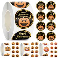 【LZ】♠▨✁  Happy halloween abóbora adesivos acessórios de decoração caixa de presente envelope etiqueta do convite 1 polegada