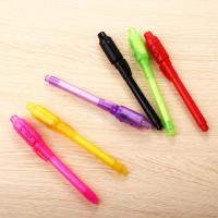 PARCEL เด็ก มัลติฟังก์ชั่น ปากกาเรืองแสง Lnvisible ปากกาสีวิเศษ พู่กัน ปากกาเรืองแสง ปากกาเรืองแสง 2 In 1 Light Pen ปากกาหมึกล่องหน ปากกาหลอดไฟ LED