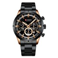 Curren นาฬิกาข้อมือผู้ชาย แท้ 100% หน้าปัด Chronograph หรูหรา แสดงวันที่ สายสแตนเลส รุ่น C8355 NEW พร้อมกล่องนาฬิกา CURREN รุ่นใหม่