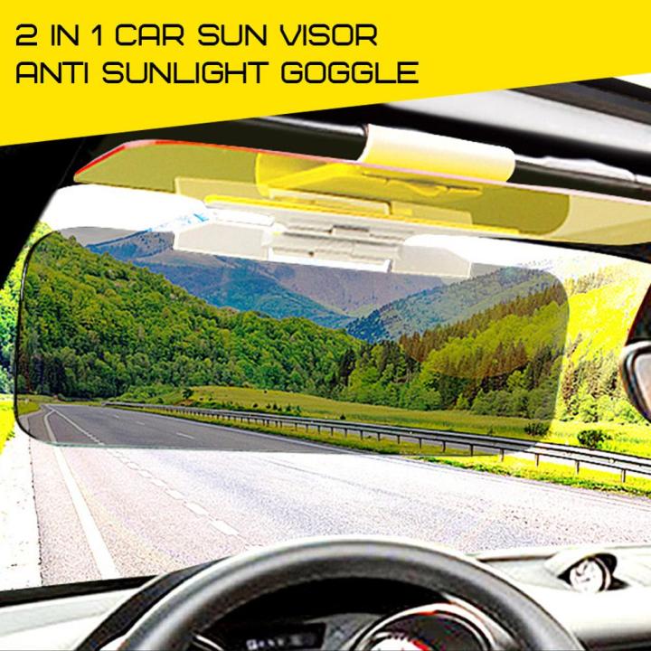 แว่นตาป้องกันแสงแดดกระบังแสงรถยนต์แบบ2-in-1-กระจกกันแสง-uv-สามารถพับเก็บได้มองเห็นภายในการมองเห็นได้ในเวลากลางคืน