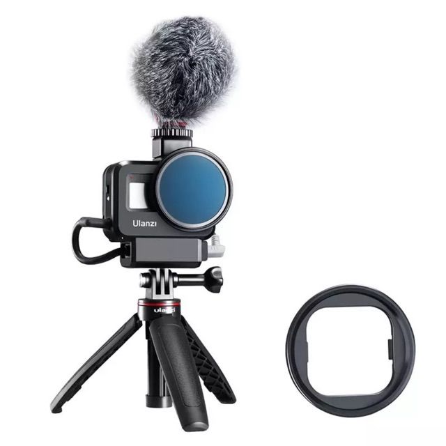 เคส-gopro-12-11-10-9-8-ulanzi-เคสติดไมค์โครโฟน-vlog-case-plastic-frame-extend-cold-shoe-for-microphone-battery-mic-adapter