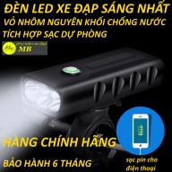 đèn xe đạp siêu sáng pin sạc usb thiết kế thể thao vỏ nhôm nguyên khối thumbnail