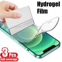 3PCSฟิล์มHydrogel SoftสำหรับiPhone 11 12 13 14 Pro XS Max XR X 7 8 Plusป้องกันซิลิโคนTPUป้องกันหน้าจอไม่ใช่แก้ว-hdfssaa