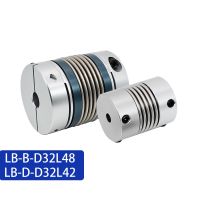 Cloweit LB B D32L48 D32L42 6mm to 15mm Aluminum Alloy Shaft Coupler Bellows Coupling for Lathe Connect