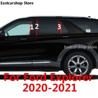 สติกเกอร์ตกแต่งหน้าต่างพีซีสำหรับรถ Ford Explorer 2022 2020 2021ครีบฉลามคาร์บอนสีดำ