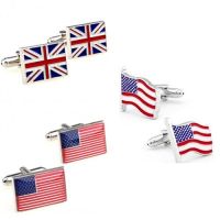 Fashion UK USA United Kindom American Flag Cufflink Cuff Link 1 Pair Free Shipping Biggest Promotion Cuff Link